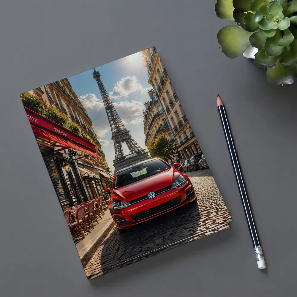 Red Volkswagen Golf GTI Paris Eiffel Tower – Notebooks