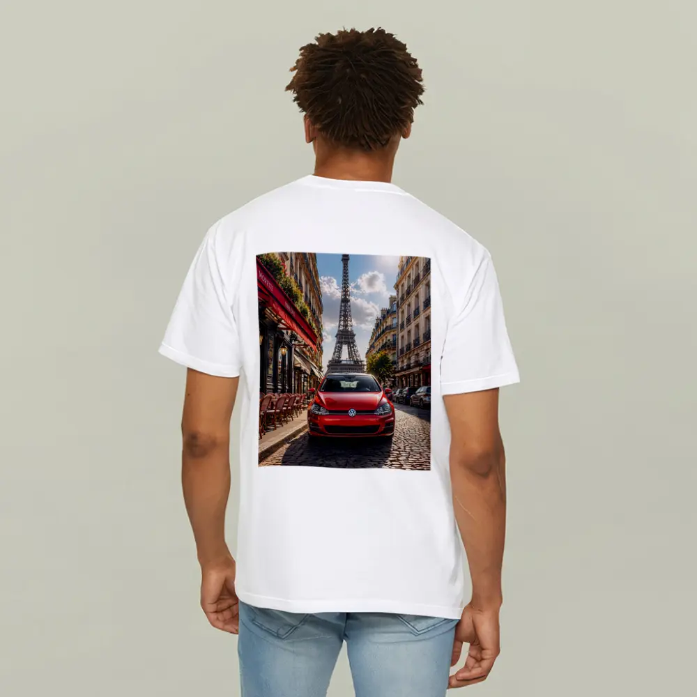 Red Volkswagen Golf GTI Paris Eiffel Tower – T-Shirts