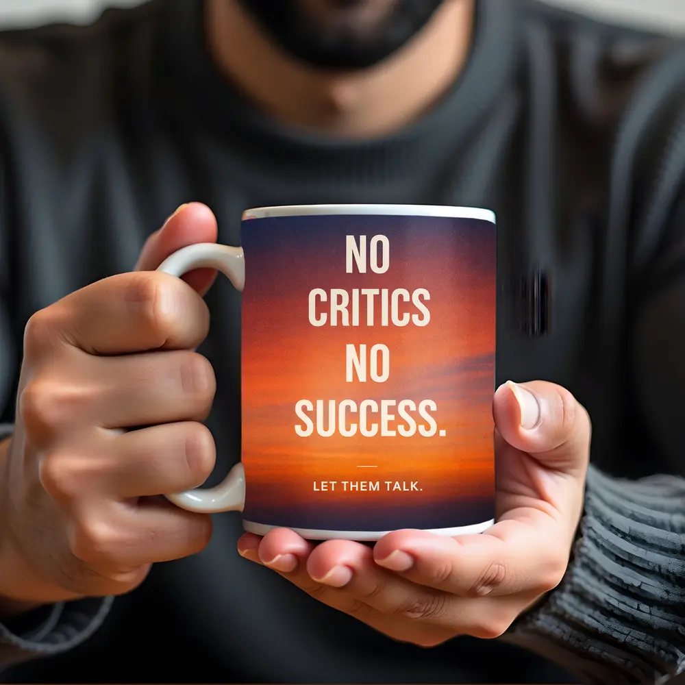 No Critics No Success Sunset Sky Quote – Mugs