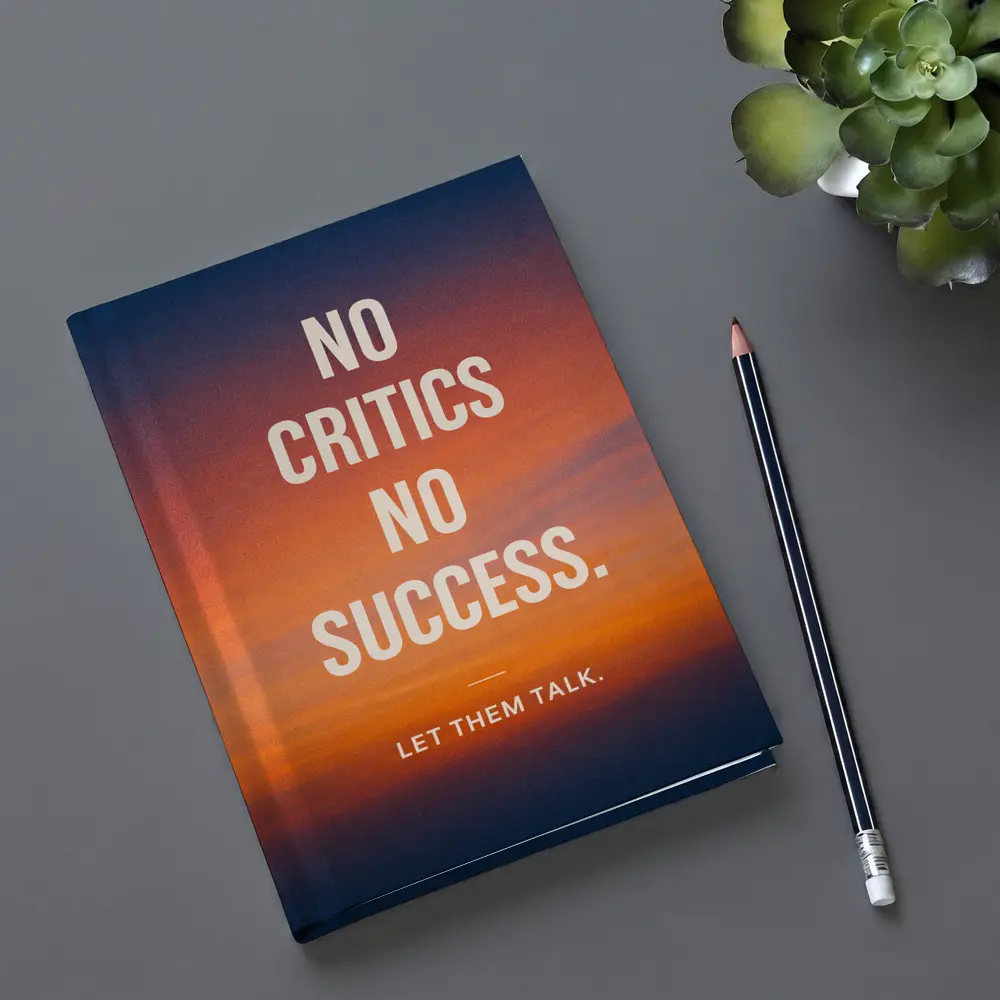 No Critics No Success Sunset Sky Quote – Notebooks