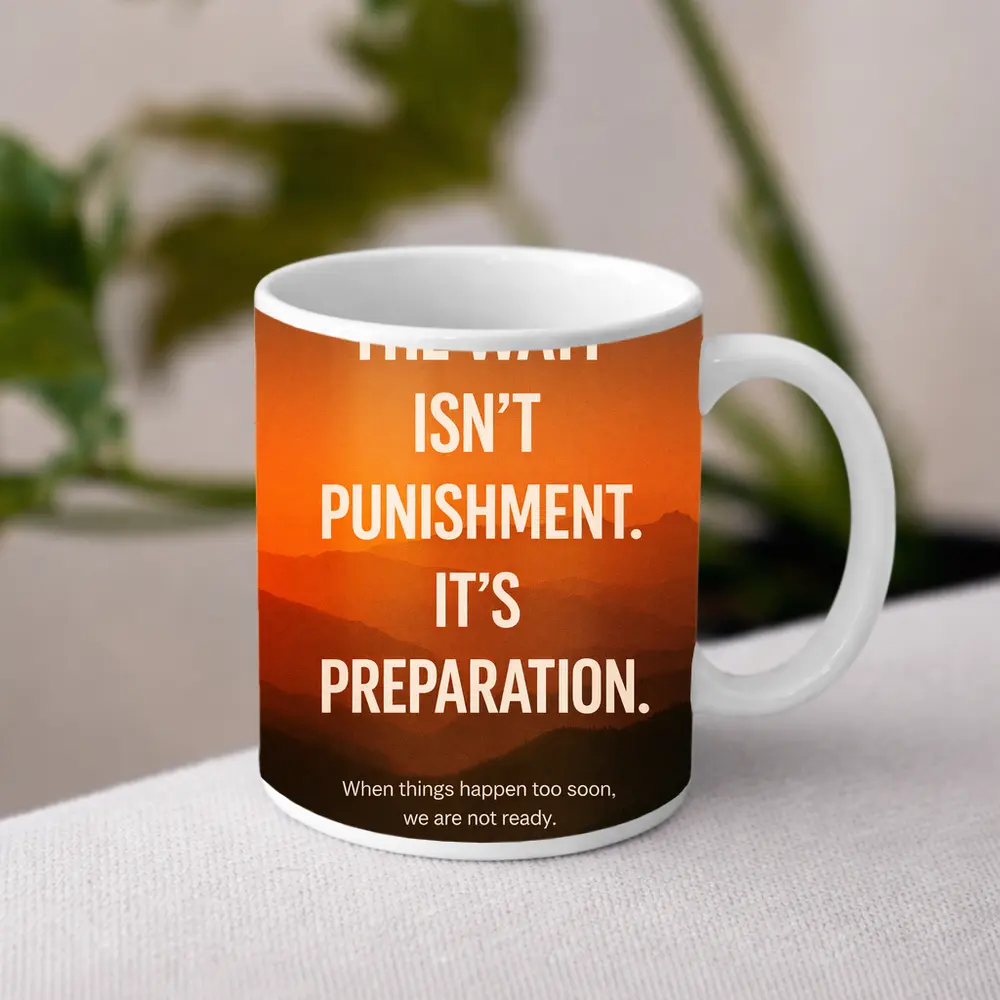 The Wait Is Preparation Motivational Mountain Sunset – Mugs