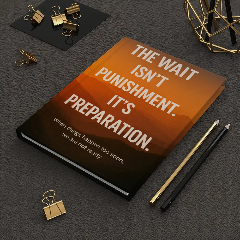 The Wait Is Preparation Motivational Mountain Sunset – Notebooks