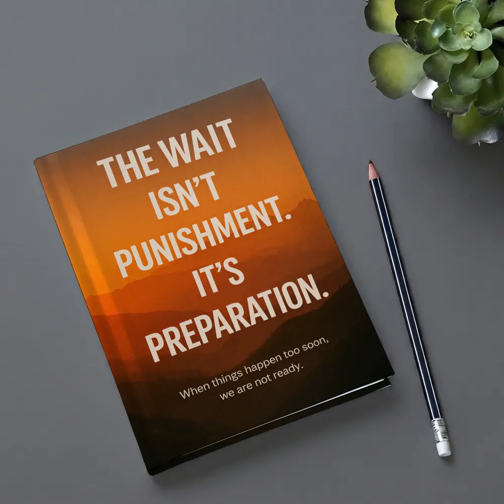 The Wait Is Preparation Motivational Mountain Sunset – Notebooks