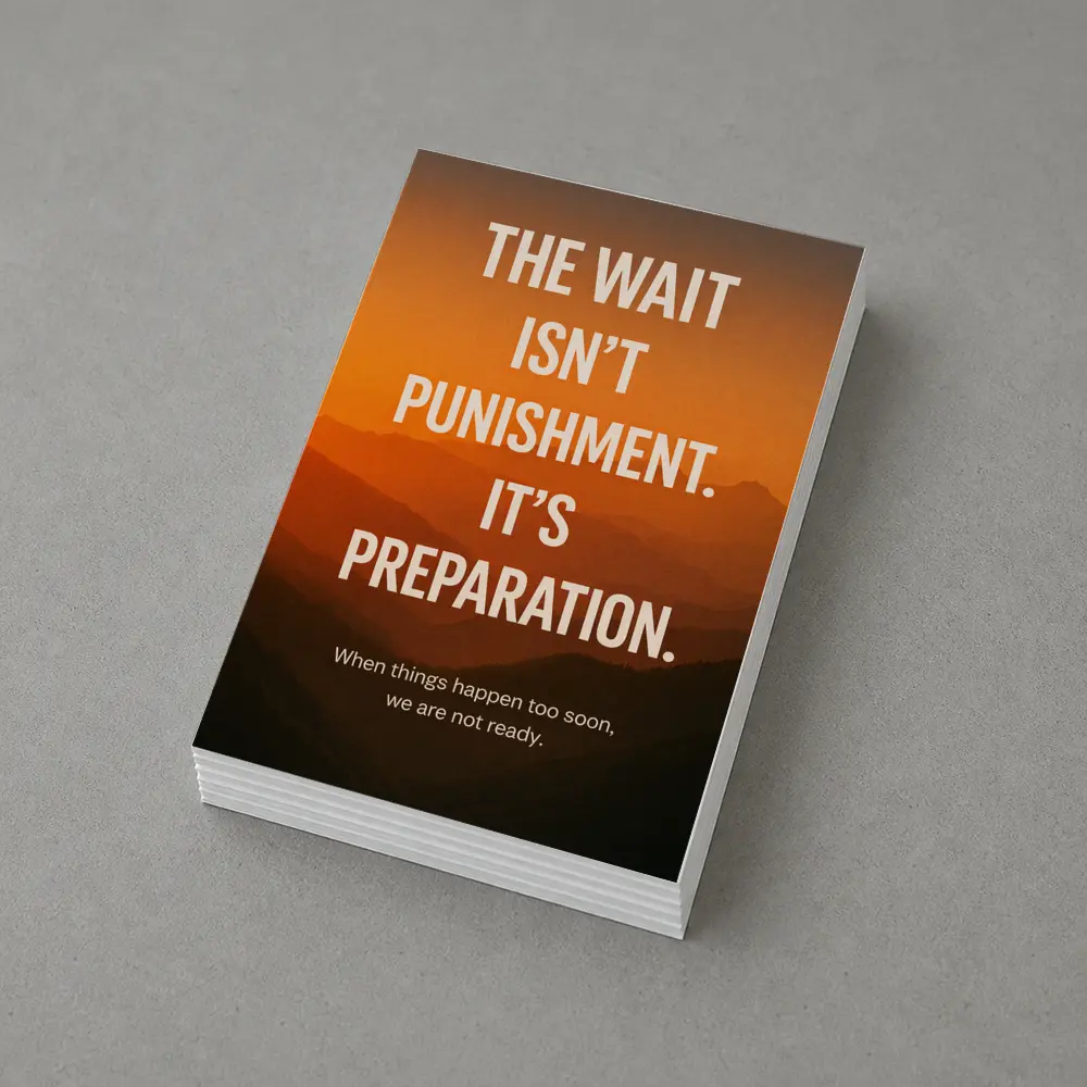 The Wait Is Preparation Motivational Mountain Sunset – Postcards