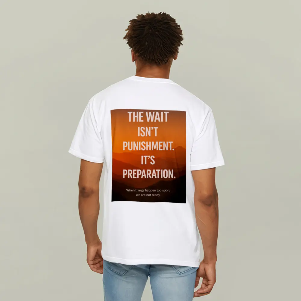 The Wait Is Preparation Motivational Mountain Sunset – T-Shirts