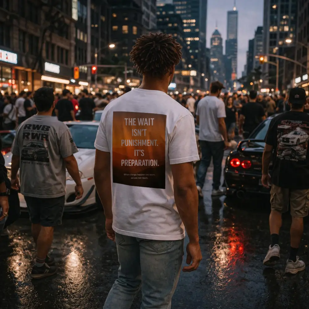 The Wait Is Preparation Motivational Mountain Sunset – T-Shirts