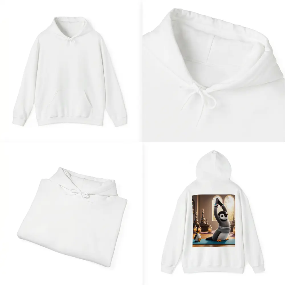 Cute Penguin Doing Yoga Candlelit Studio – Hoodies