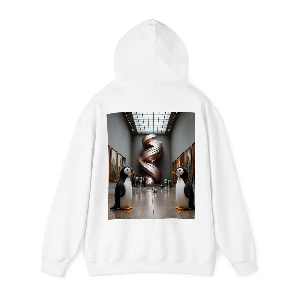 Penguins Standing Inside Contemporary Art Museum – Hoodies