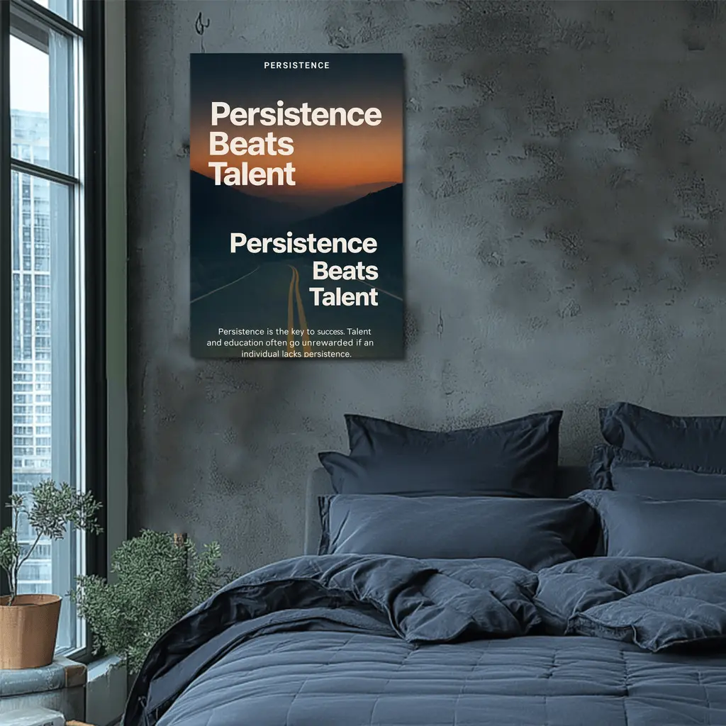Persistence Beats Talent Motivational Road Quote – Wall Art