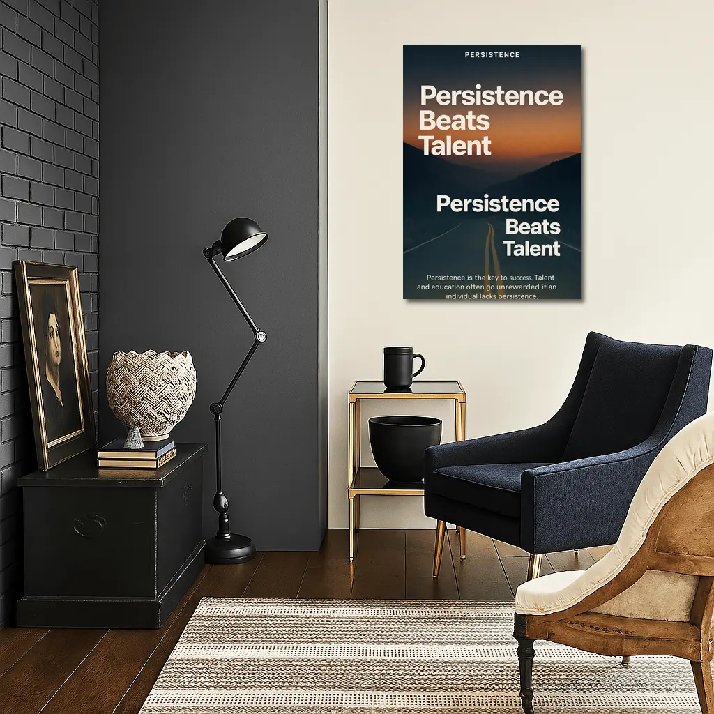 Persistence Beats Talent Motivational Road Quote – Wall Art