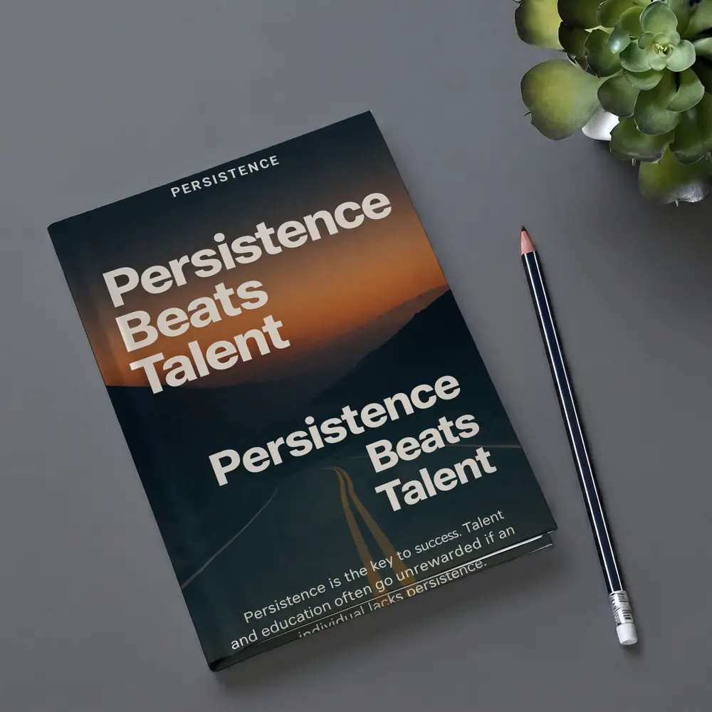 Persistence Beats Talent Motivational Road Quote – Notebooks