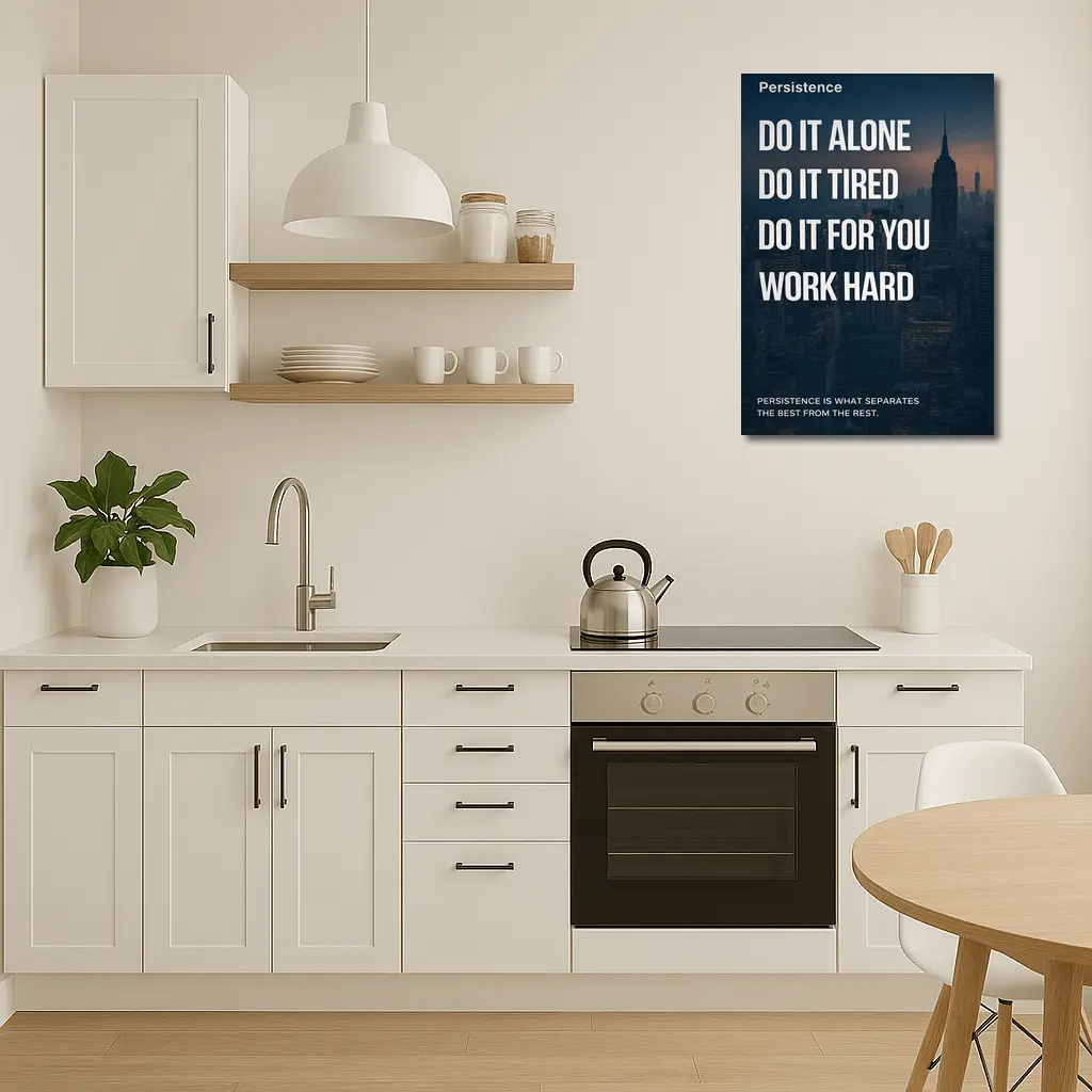 Persistence Hard Work Quote City Night – Wall Art