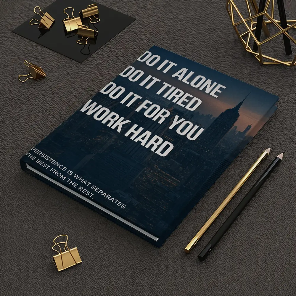Persistence Hard Work Quote City Night – Notebooks