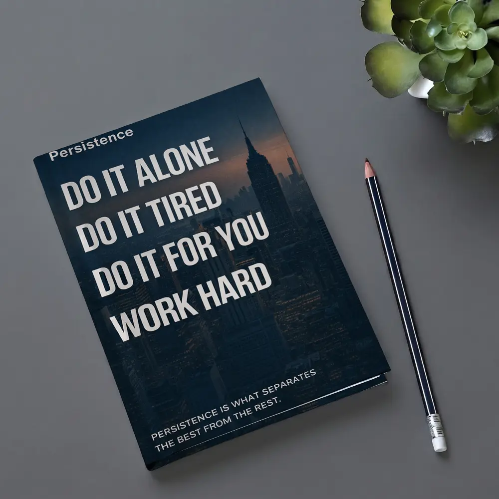 Persistence Hard Work Quote City Night – Notebooks