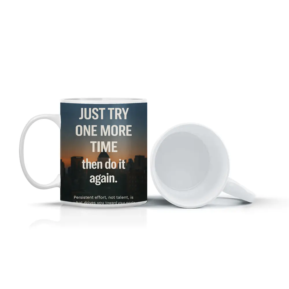 Persistence Motivation Quote City Skyline – Mugs