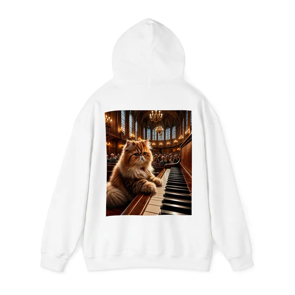 Persian Cat Playing Piano Concert Hall – Hoodies