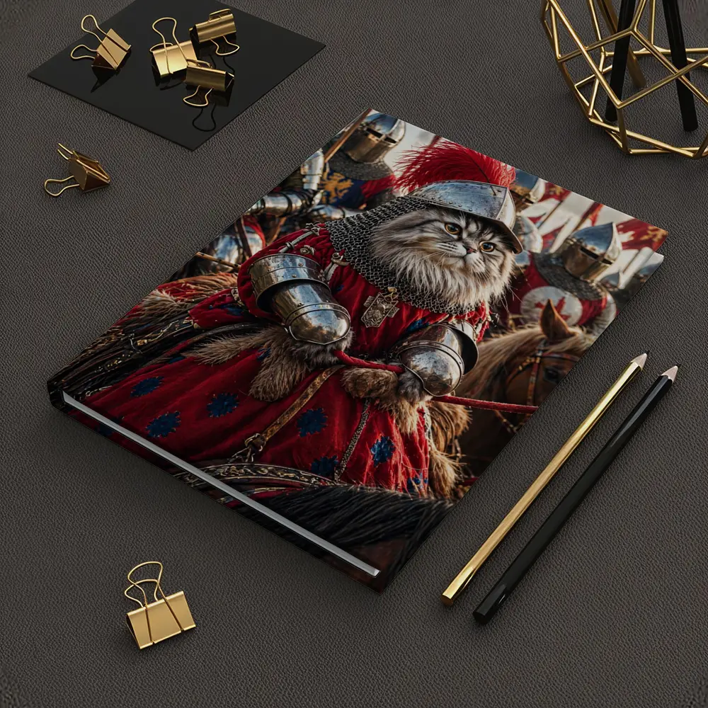 Persian Cat Knight Leading Medieval Army – Notebooks