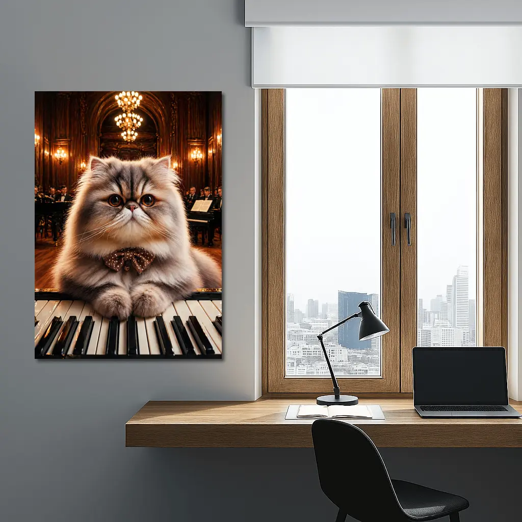 Persian Cat Pianist Concert Hall Orchestra – Wall Art