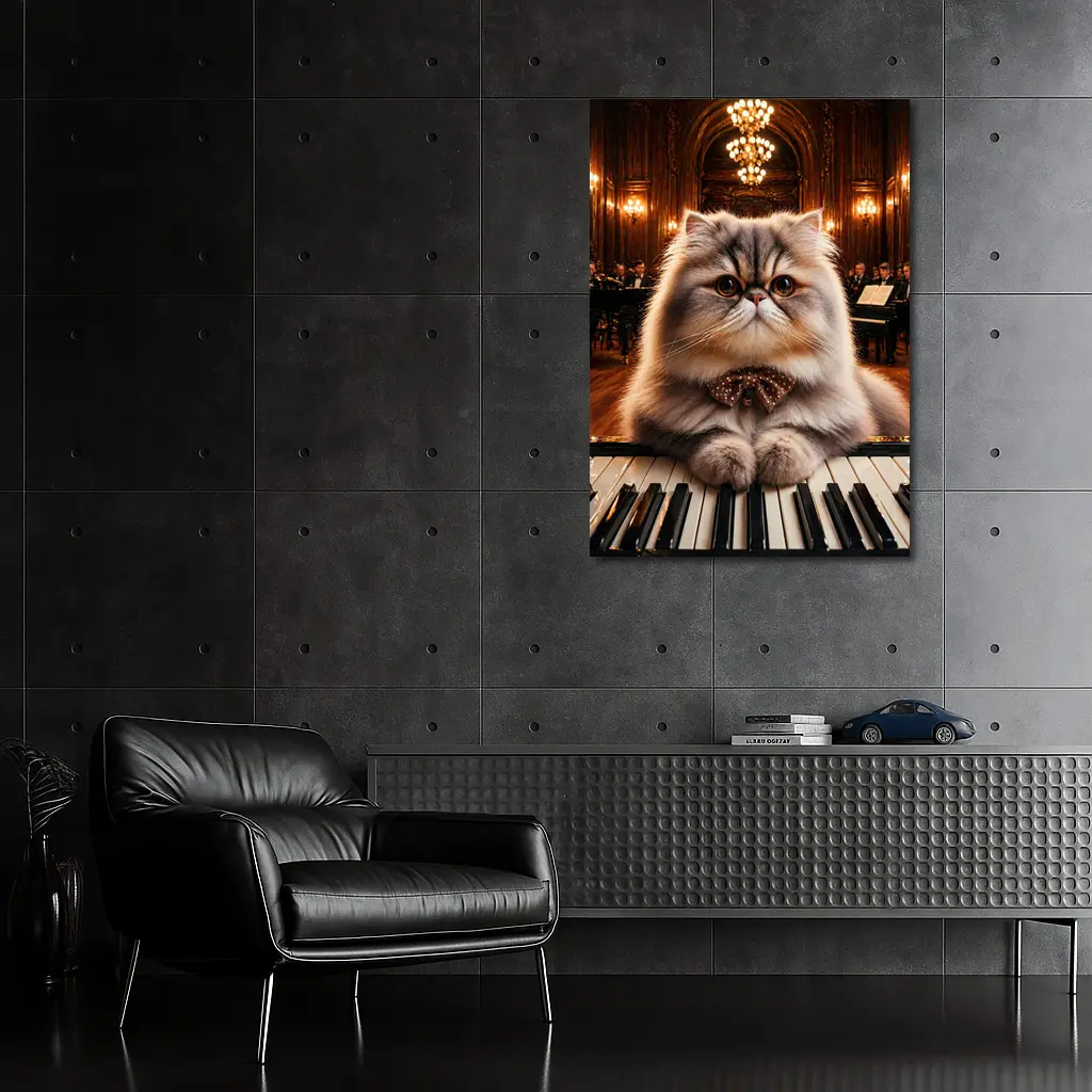Persian Cat Pianist Concert Hall Orchestra – Wall Art
