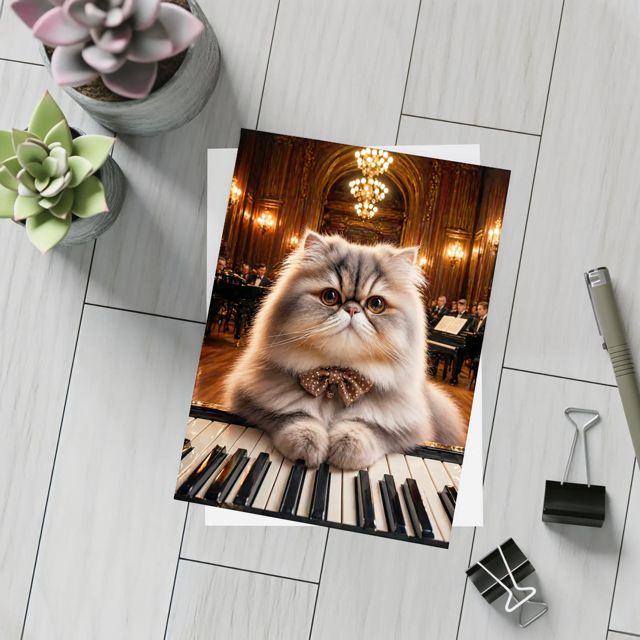 Persian Cat Pianist Concert Hall Orchestra – Postcards
