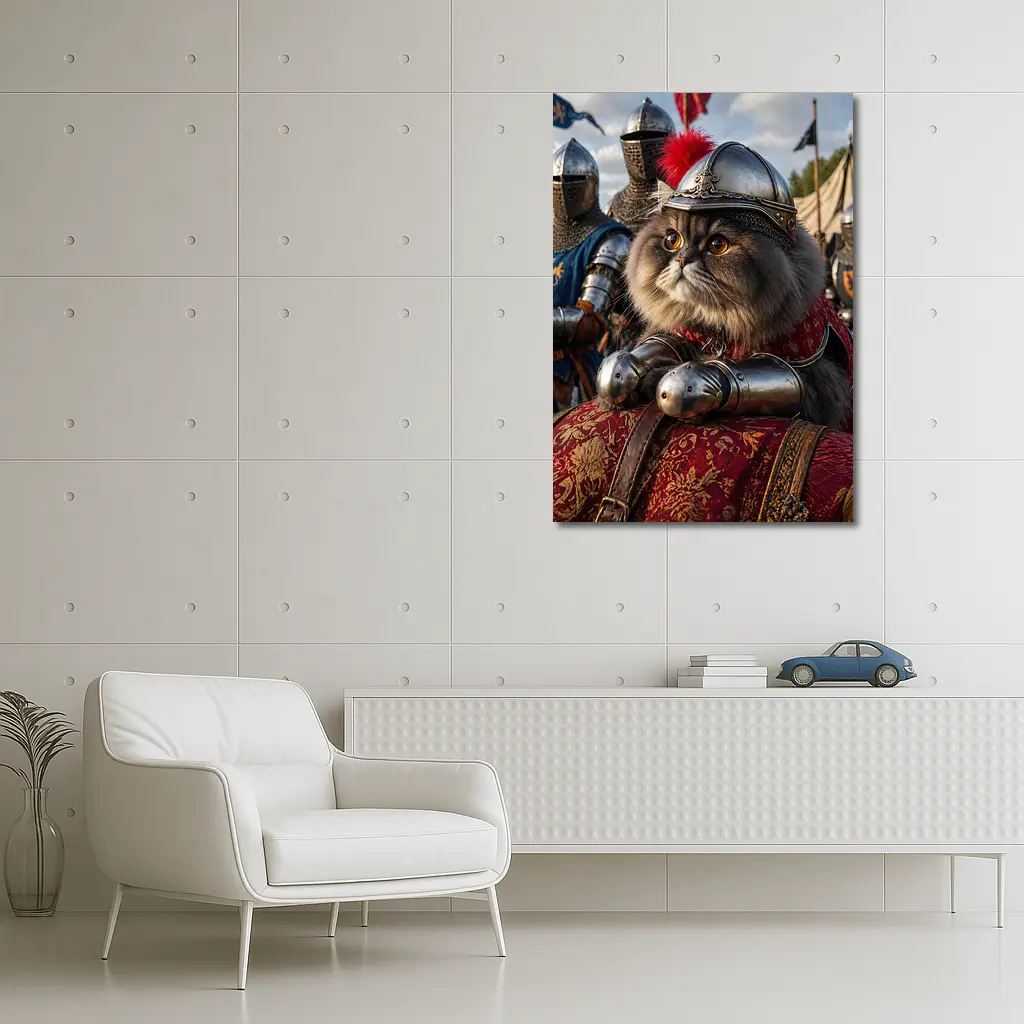 Persian Cat Knight Armor Medieval Tournament – Wall Art
