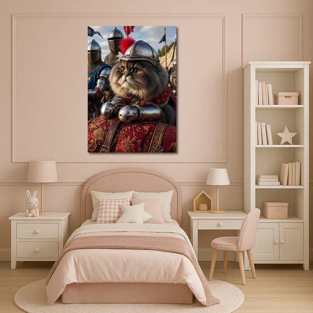 Persian Cat Knight Armor Medieval Tournament – Wall Art