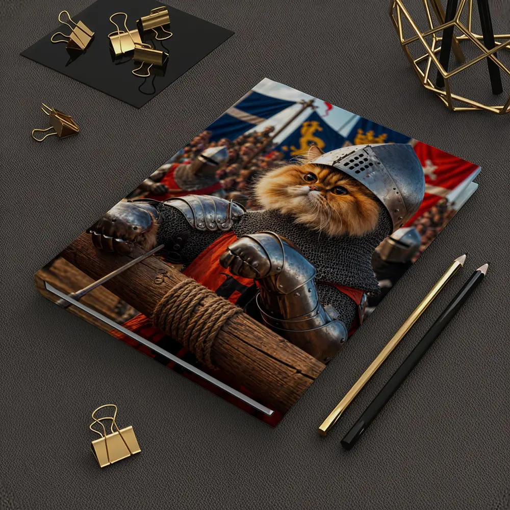 Persian Cat Knight Medieval Tournament Battle Scene – Notebooks