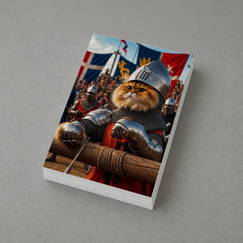 Persian Cat Knight Medieval Tournament Battle Scene – Postcards