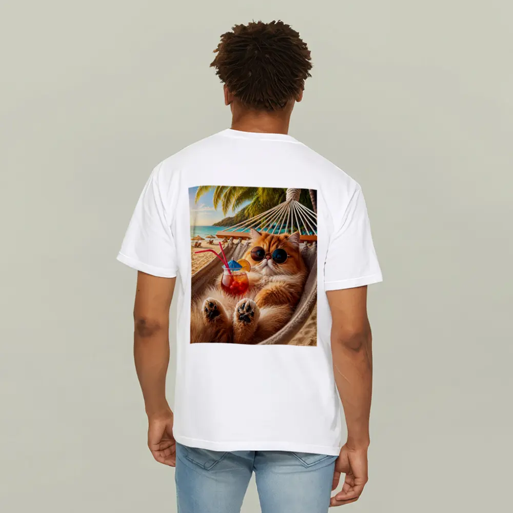 Persian Cat Relaxing Beach Hammock Cocktail – T-Shirts