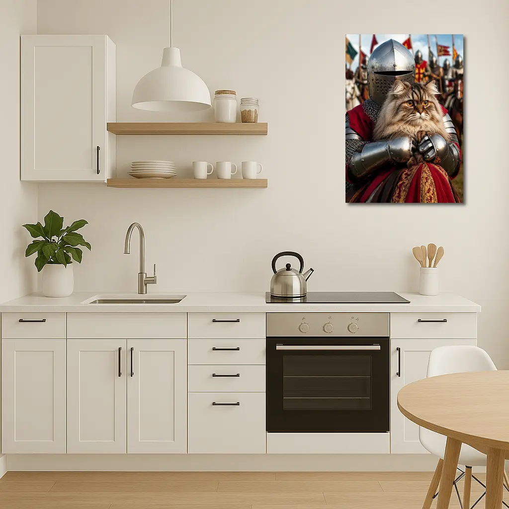 Persian Cat Knight Medieval Tournament Battle Scene – Wall Art
