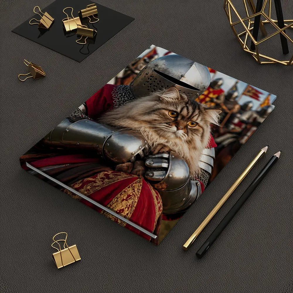 Persian Cat Knight Medieval Tournament Battle Scene – Notebooks