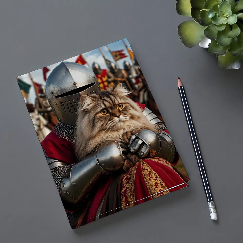 Persian Cat Knight Medieval Tournament Battle Scene – Notebooks
