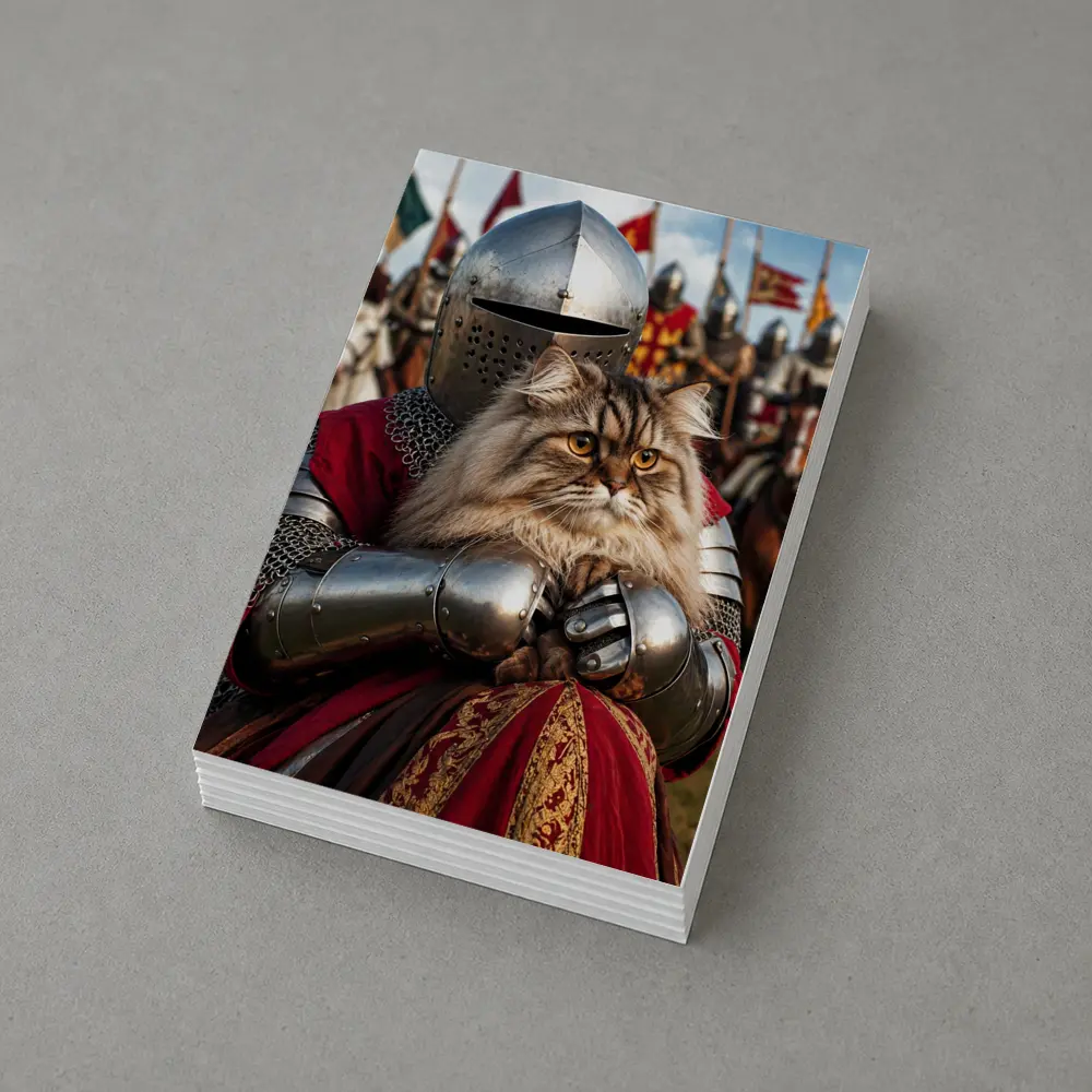Persian Cat Knight Medieval Tournament Battle Scene – Postcards