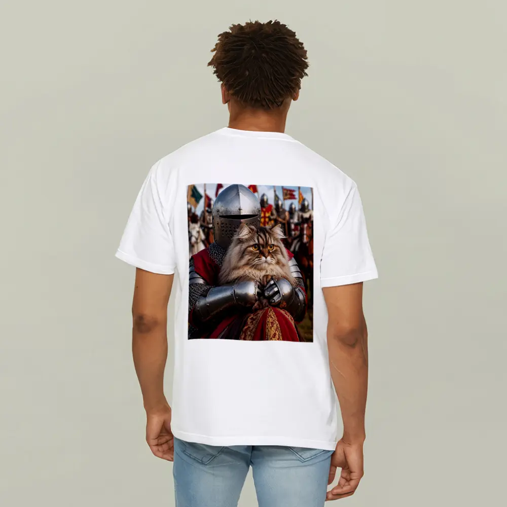 Persian Cat Knight Medieval Tournament Battle Scene – T-Shirts