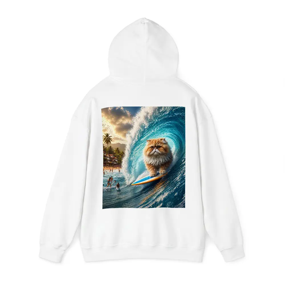 Persian Cat Surfing Giant Ocean Wave – Hoodies