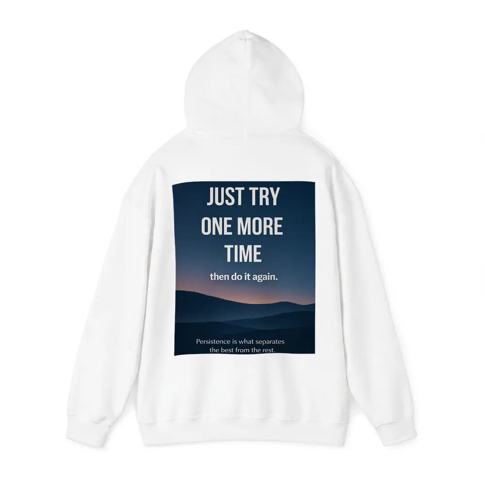 Persistence Quote Dark Blue Mountain Landscape – Hoodies
