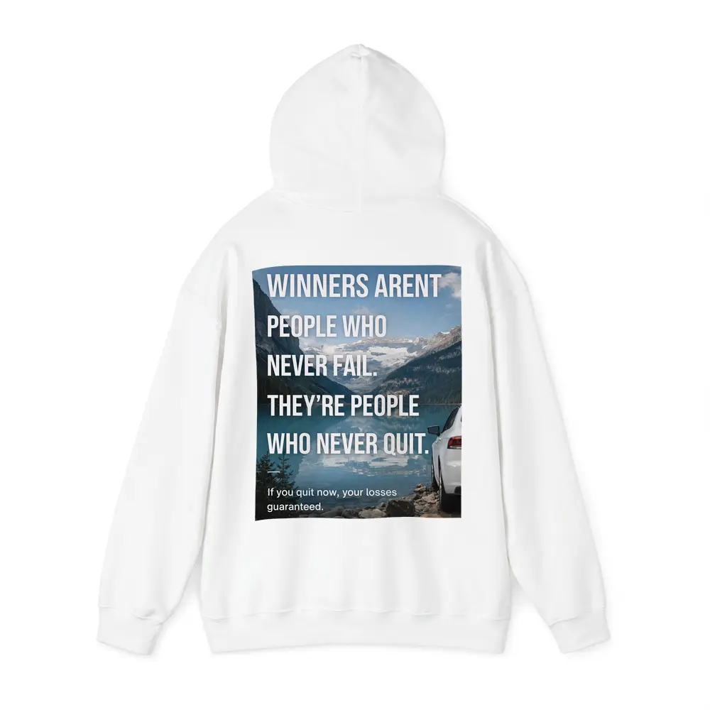 Winners Never Quit Mindset Mountain Lake – Hoodies