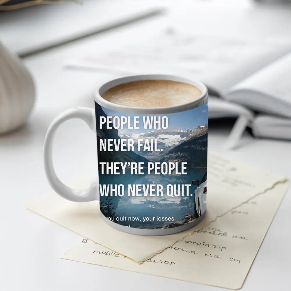 Winners Never Quit Mindset Mountain Lake – Mugs