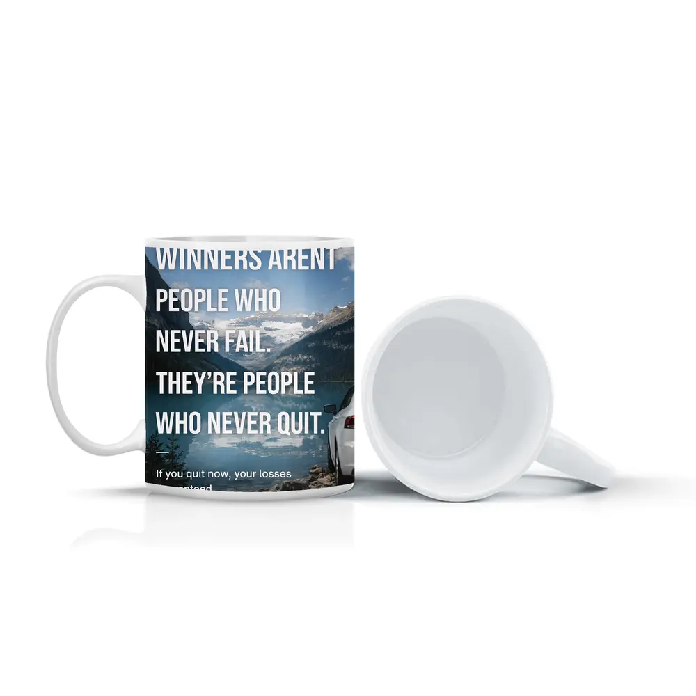 Winners Never Quit Mindset Mountain Lake – Mugs