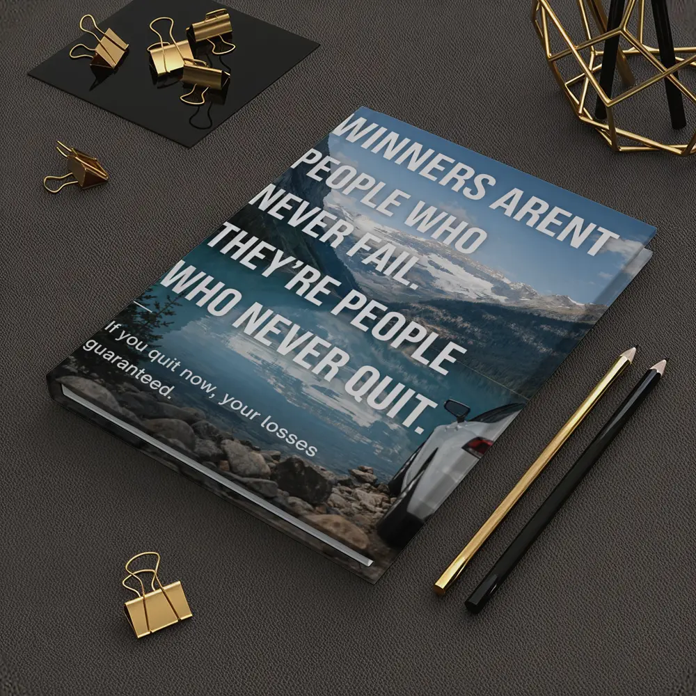 Winners Never Quit Mindset Mountain Lake – Notebooks