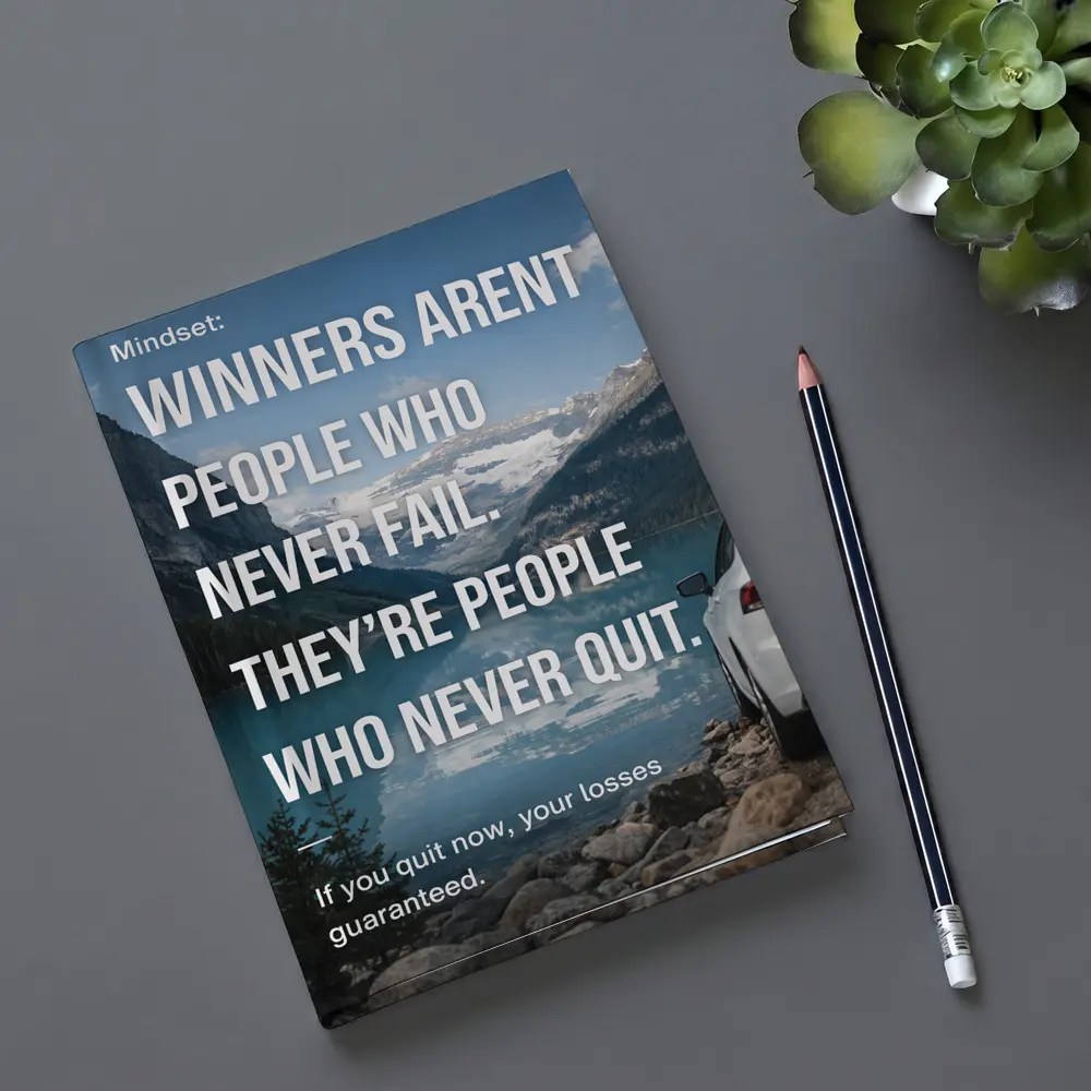 Winners Never Quit Mindset Mountain Lake – Notebooks