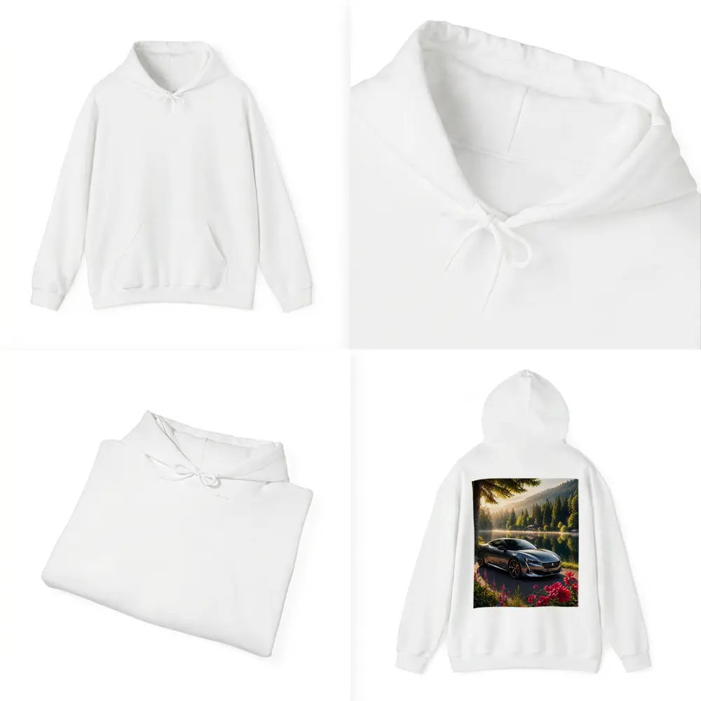 Peugeot Sport Car Lakeside Forest Sunrise – Hoodies