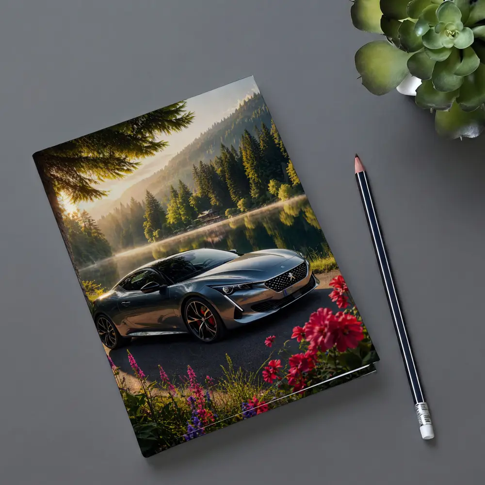 Peugeot Sport Car Lakeside Forest Sunrise – Notebooks