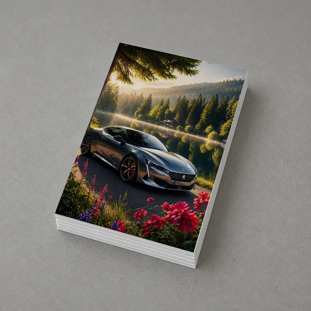 Peugeot Sport Car Lakeside Forest Sunrise – Postcards
