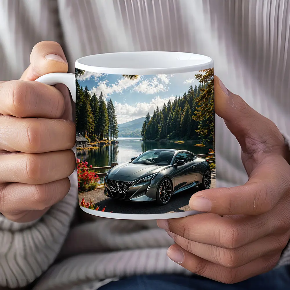Peugeot Sport Coupe Parked By Forest Lake – Mugs
