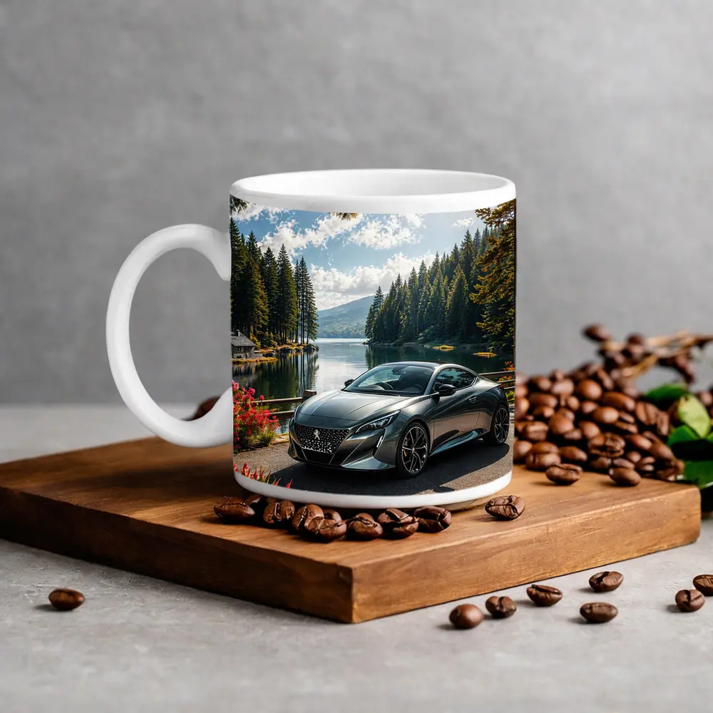 Peugeot Sport Coupe Parked By Forest Lake – Mugs