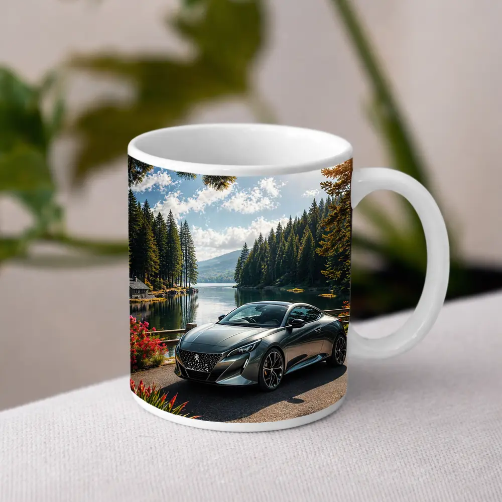 Peugeot Sport Coupe Parked By Forest Lake – Mugs