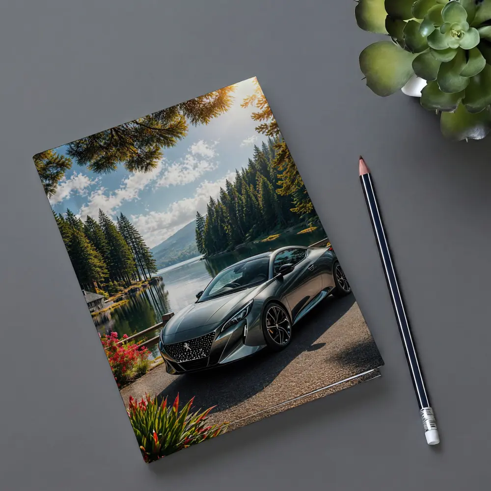 Peugeot Sport Coupe Parked By Forest Lake – Notebooks