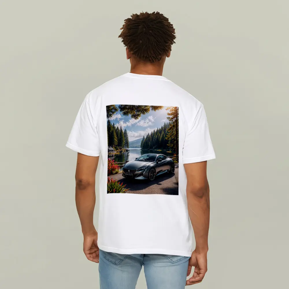 Peugeot Sport Coupe Parked By Forest Lake – T-Shirts
