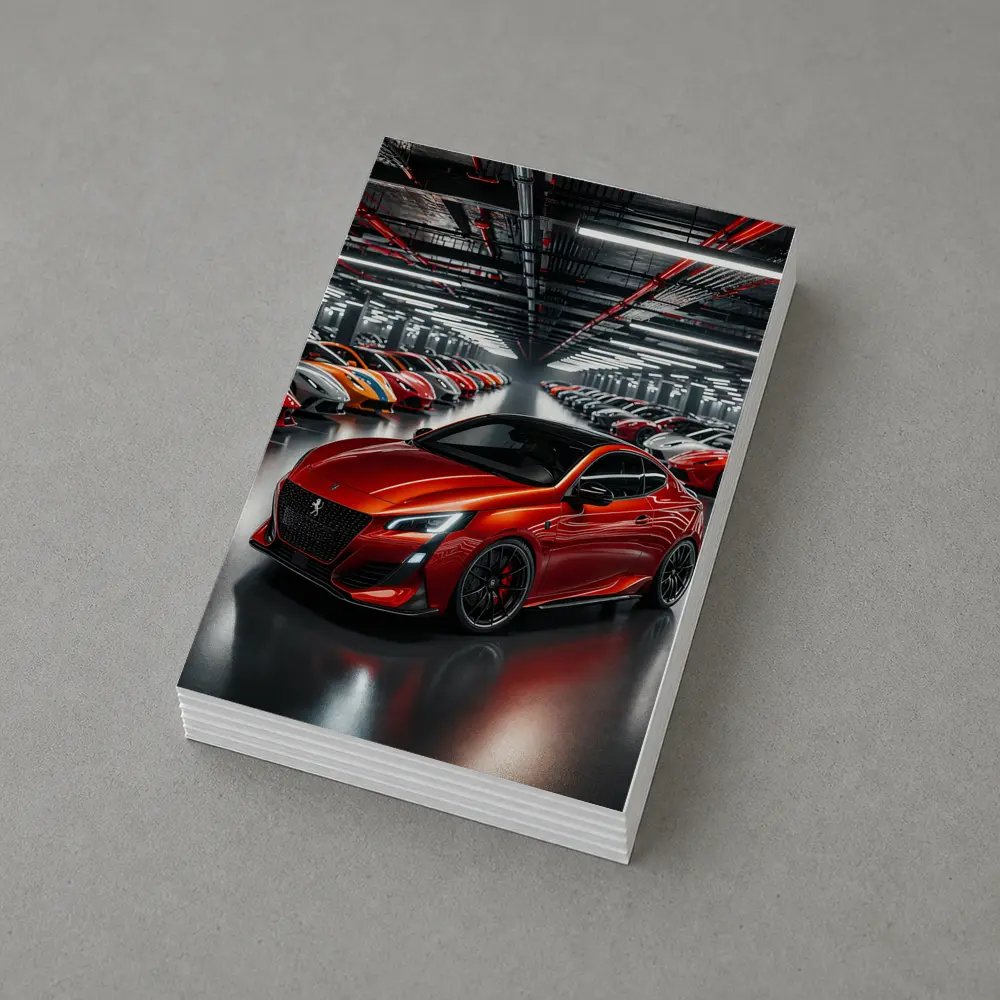 Peugeot Sport Red Car Indoor Parking Garage – Postcards